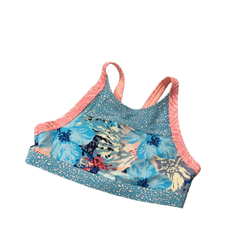 Girls Athleta Girl Removeable Pad Mixed Floral Print Sports Bra Size L/12